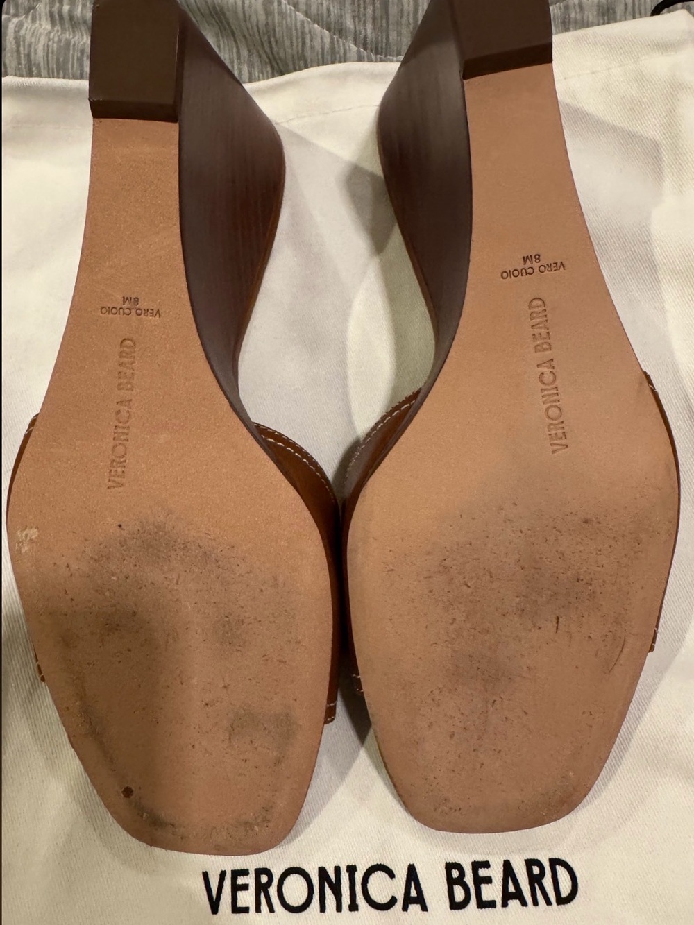 Veronica Beard Brown Ellen Wedge Sandal – Square Toe, Slip-On - Size 8 - Picture 8 of 9